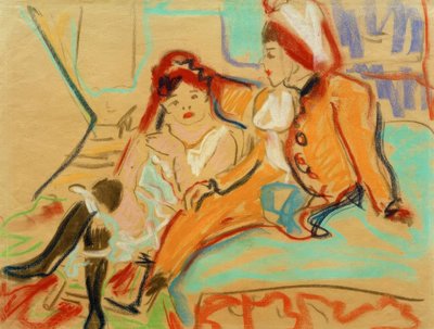 Two Girls on a Divan by Ernst Ludwig Kirchner